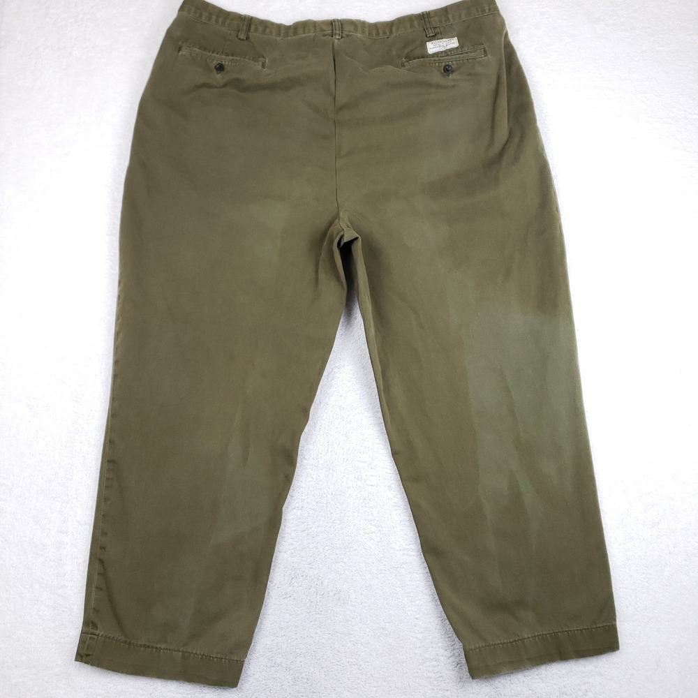 Polo Ralph Lauren Andrew Pant Mens 44x28 Olive Green Pleated Cotton Chino Big - Picture 7 of 12